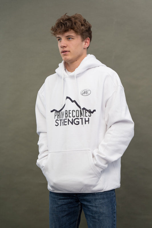 Hoodie Pain becomes Strength - weiß